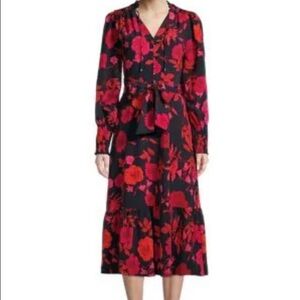 Karl Lagerfeld Floral Chiffon Midi Dress
